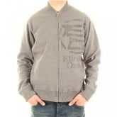 Long Sleeve Marl Grey Zipped Sweatshirt Jacket