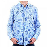 Blue long sleeve casual shirt
