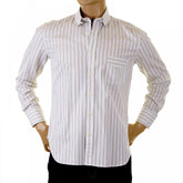 Khaki and White Striped Shirt