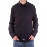 Washed Navy Long Sleeve Shirt