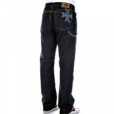 Dark Wash Two Tone Straight Leg Jeans