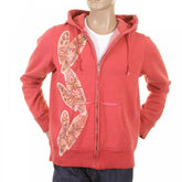 Coral Tiki zipped Hooded sweatshirt