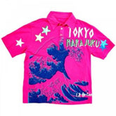 Tokyo Pop Mundo Surfer Bubblegum Pink Polo Shirt