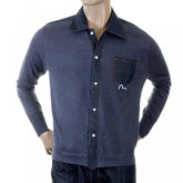 Original Denim Trimmed Ink Blue Knitted Shirt