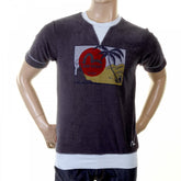 Rare and Genuine Ink Blue BON VOYAGE Print T Shirt