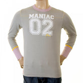 Grey Original and Rare faux college Maniac cotton t shirt