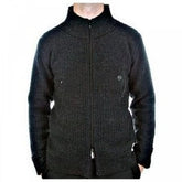 Melange grey Zip through High neck Long sleeve Knitted jacket