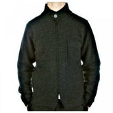 Melange Grey Zip through Long Sleeve Knitted Jacket
