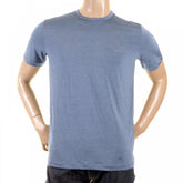 Pale Blue Short Sleeve Regular Fit Stretch Crew Neck T-Shirt