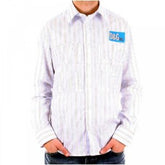 Blue Multi Stripe Long Sleeve Fitted Shirt
