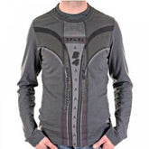 Washed Green Long Sleeve Slim Fit T-Shirt