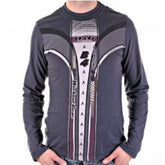 Washed Round Neck T Shirt in Grey