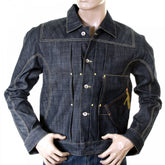 Unwashed raw selvedge denim slimmer fit pleat jacket