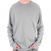 Blue Crew Neck Regular Fit Long Sleeve Eco Wash T-Shirt