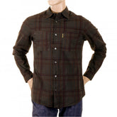 Long Sleeve Regular Fit Brown Tartan Style Check Shirt