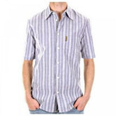 Eco Wash Blue/White Woven Striped Regular Fit Shirt