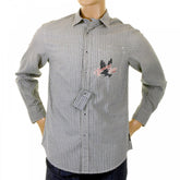 Blue and cream Long sleeve checked shirt