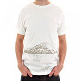 White Short Sleeve Cotton T-Shirt with Khaki Embroidered Toyo Story Porter Scene