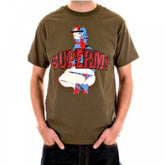 Army green short sleeve cotton t-shirt