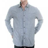 Blue Soft Cotton Long Sleeve Regular Fit Button Down Soft Collar Shirt
