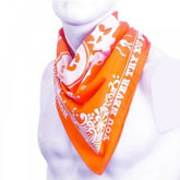 Cotton Orange bandana with printed signature
