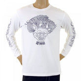 White crew neck long sleeve regular fit t-shirt