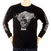 Black crew neck long sleeve regular fit t-shirt