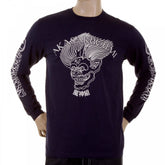 Mens Navy crew neck long sleeve regular fit t-shirt