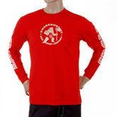 Red crew neck long sleeve regular fit t-shirt