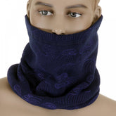Reversible Navy Neck Warmer Snood with Toggle and Pull Cord