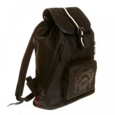 Mens/Unisex Black Nylon with Leather Backpack