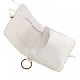 Mens White Grain Leather Pouch Wallet