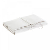 Unisex White Grain Leather Travel Wallet with Shoe Lace Tie Closure