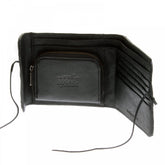 Mens Black Leather/Horse Hair Wallet with Shoe Lace Tie Closure
