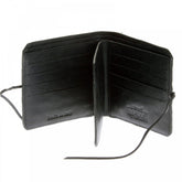 Mens Black Leather/Horse Hair Wallet with Shoe Lace Tie Closure