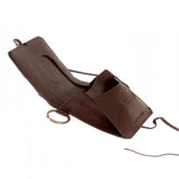 Mens Brown Leather/Horse Hair Pouch with Shoe Lace Tie Closure