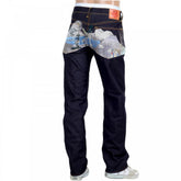 Mens Dark indigo Japan selvedge raw denim jean