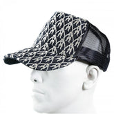 Black Mesh with silver embroidered mens cap