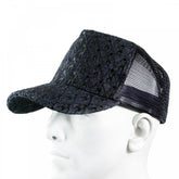 Black Mesh with back embroidered cap for men