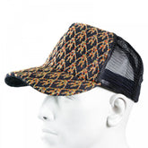 Mens black mesh with rainbow embroidered cap