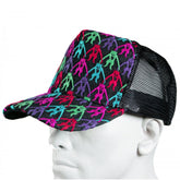 Mens black mesh with 5 colour combo embroidered cap