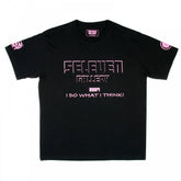 Black short sleeve regular fit t-shirt with crew neck