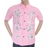 Special Edition Keoni of Hawaii Pink Rock and Roll Voodoo by Vince Ray Regular Fit Cuban Collar Short Sleeve Shirt SS36209