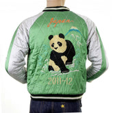 Special Limited Edition Collectors Green Body Silver Sleeves Regular Fit Fully Reversible Satin Musashi and Giant Panda Suka Memorial Jacket TT12420