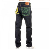Tsunami Wave with Yellow Painted Logo Slimmer Cut Jeans REDM1425