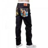 Mens Slim Fit Selvedge Dark Indigo Raw Denim Jeans