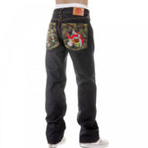 Dark Indigo Raw Denim Jeans for Men in 100% Cotton