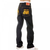 Super Exclusive Design Dark Indigo Raw Denim Jeans with Gold Embroidery