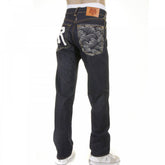Rock N Roll Tsunami Wave Mens Slim Fit Dark Indigo Raw Denim Jeans