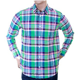 Caribbean Light Wash Cotton Long Sleeve Big Check Regular Fit Shirt